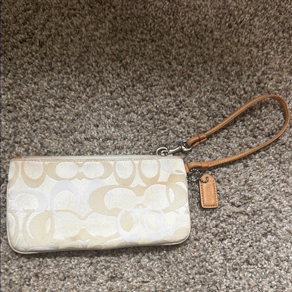 Coach Beige Wristlet